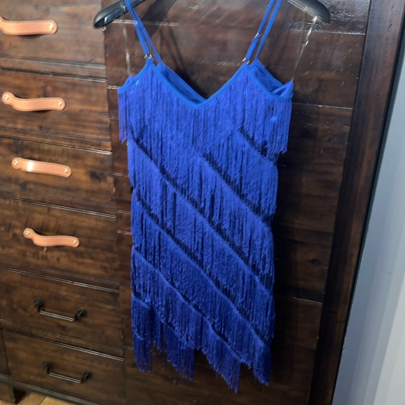 Women Salsa Latin Dance Dress Sequin Tassel Fringe Flapper Dress 1920s - Picture 6 of 8